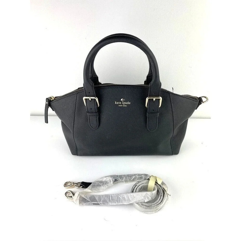 Kate Spade Charlotte Black Small Sloan Satchel Handbag Detachable‎ Strap NWOT
